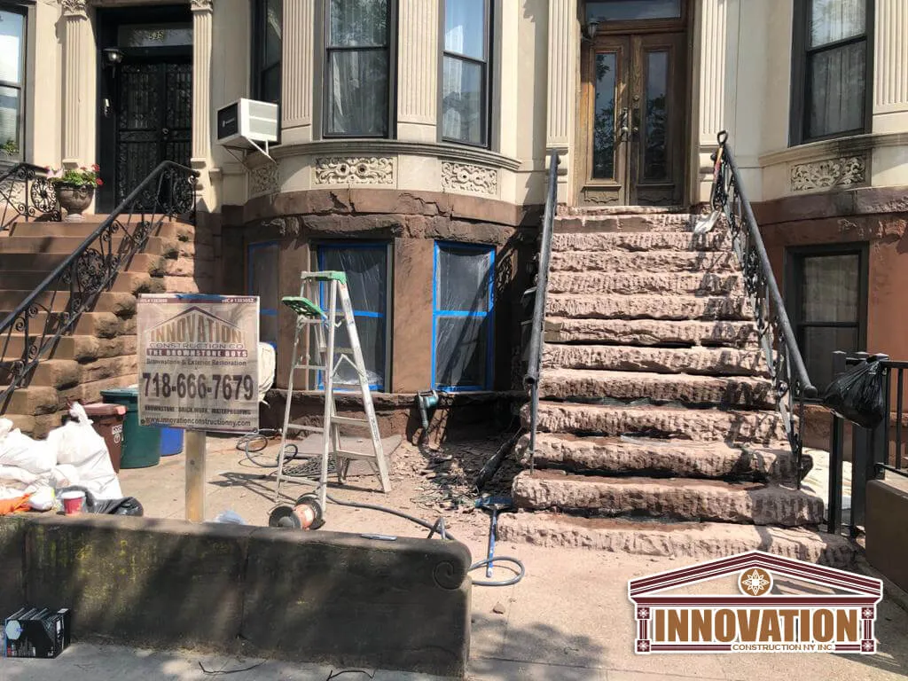 Bay Ridge Brooklyn brownstone stoop restoration project