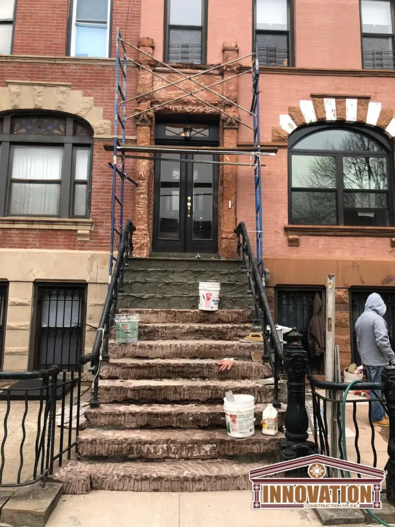 Bedford Stuyvesant renovation brownstone façade