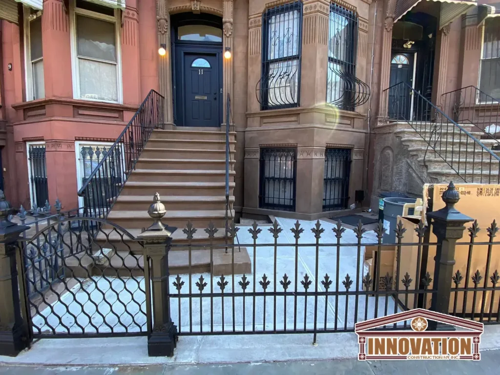 Brownstone entrance renovation Bedford Stuyvesant