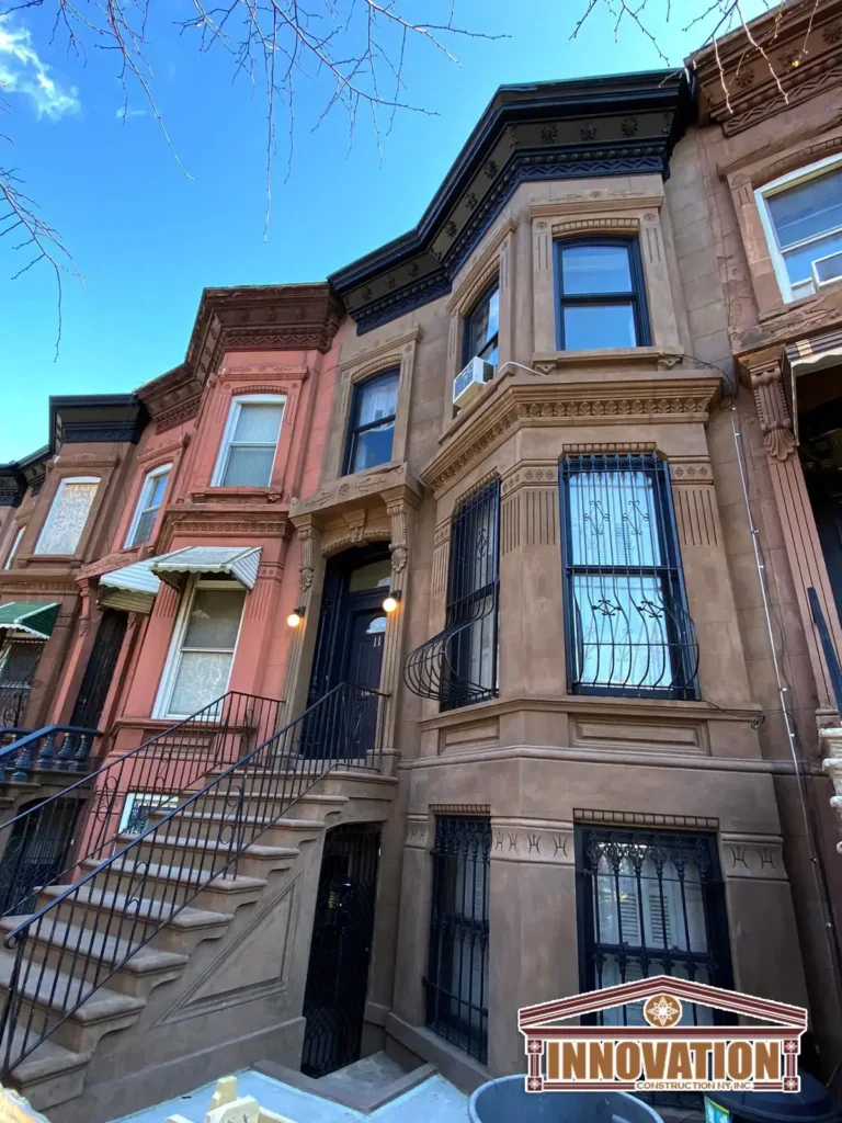 Brownstone steps renovation in Bedford Stuyvesant