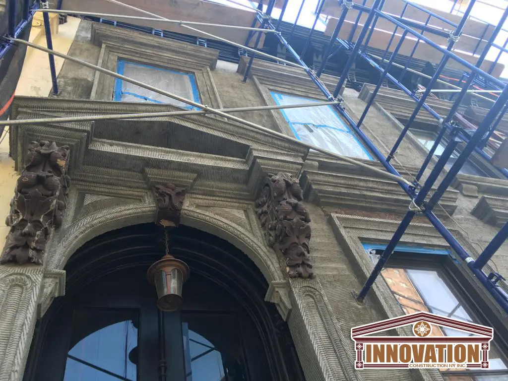 Exterior brownstone repair Brooklyn NY