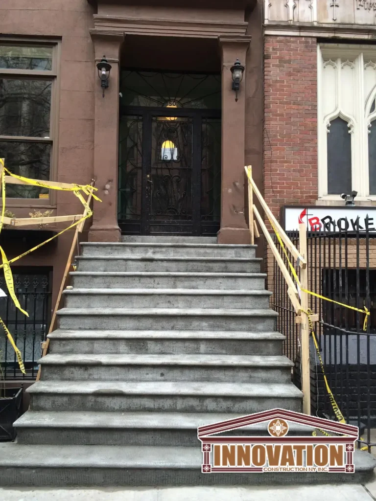 Skilled masonry work on East Village Manhattan brownstone
