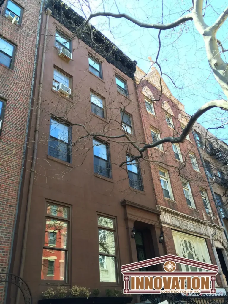 Historic brownstone repair in East Village Manhattan