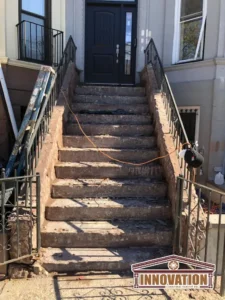 Brownstone and cornice work facade restoration