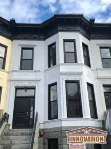 Brownstone and cornice work completed in 2020