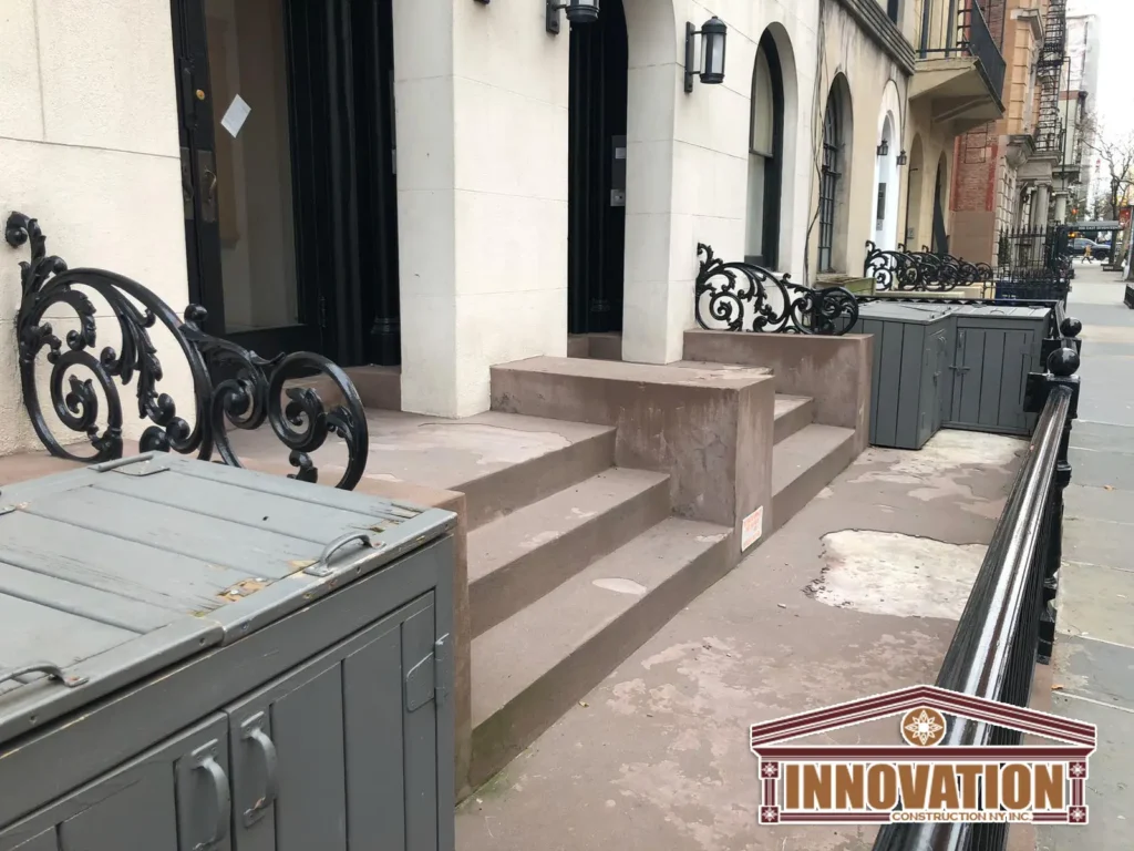 Front view of restored Prospect Park South brownstone