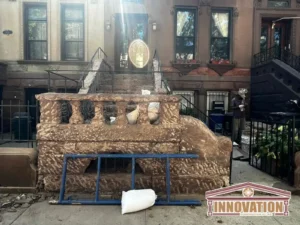 Completed stoop repair at 866 Park Place Brooklyn