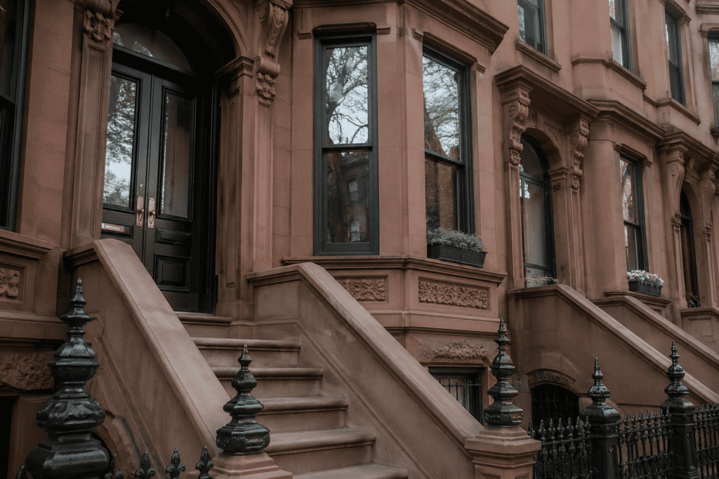 Park Slope Brownstone Restoration showcasing restored historic Brooklyn brownstone facades and stoops